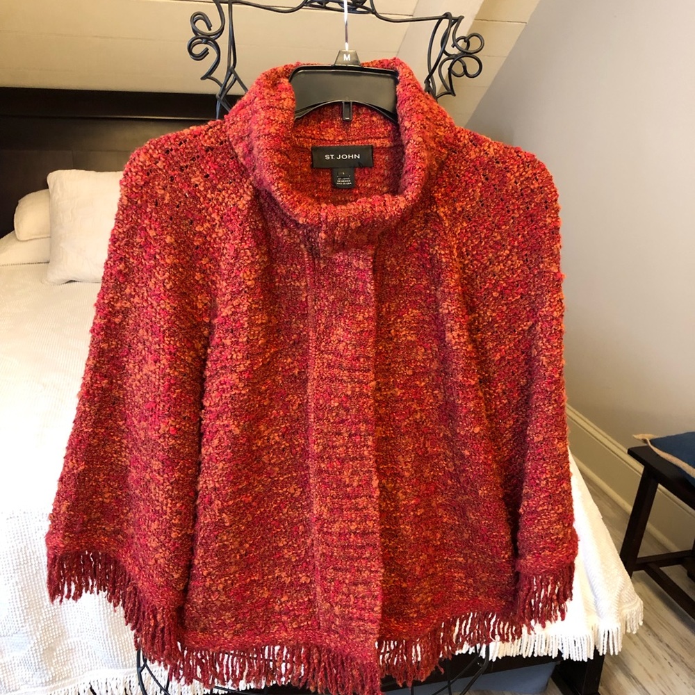 St. John Poncho Orange tones, unique